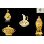 A Small Collection of Royal China Works Worcester Items. ( 4 ) 19th Century Period.