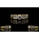 Ladies 18ct Gold Superb Quality Baguette And Brilliant Cut Diamond Set Dress Ring Fully hallmarked,