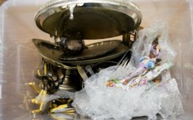 A Large Mixed Collection Of Ceramics And Glassware Three boxes containing cabinet plates, gilt