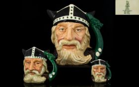 Royal Doulton Trio of Hand Painted Character Jugs (3) 1 Viking large D6496 height 7.25 inches 18.