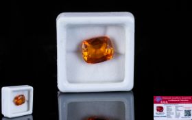 Natural Orange Sapphire Loose Gemstone With GGL Certificate/Report Stating The Sapphire To Be 9.