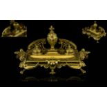 Wonderful Quality and Impressive - Ornate Large and Impressive 19th Century Cast Brass Triple