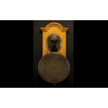 Early 20th Century Cast Metal Wall Mounted Gong In The Form Of A Wildcat Realistically modelled with