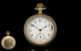 Railway Style Pocket Watch White enamel dial, Arabic numerals with subsidiary seconds,