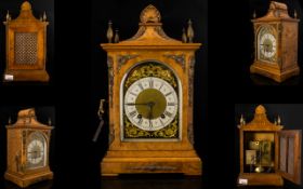 German Late 19th Century Fine Quality & Attractive Burr Walnut Bracket Mantel Clock by Lenzkirch.