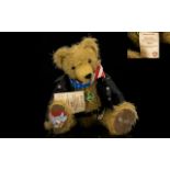 Hermann Ltd and Numbered Edition Growling Mohair Teddy Bear ' Born to Ride ' With Valuable