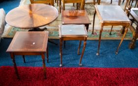 A Small Mixed Lot of Side Tables - to include x 2 mahogany on fluted supports,