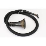 Antique Hearing Trumpet 19th century 'Conversation Aid' comprising webbing bound hose attached to