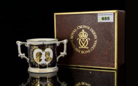 Royal Crown Derby Limited Edition Royal Wedding Loving Cup number 967 of 1500. As new in original