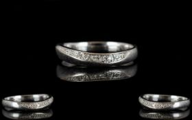 Platinum And Diamond Eternity Ring Set with round modern brilliant cut diamonds, fully hallmarked,