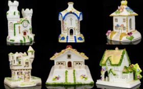 Coalport Collection of Bone China Handpainted Houses/Cottages Six (6) in Total. To include: 1.