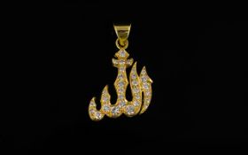 18ct Gold Character Pendant Pave set with round modern brilliant cut diamonds, fully hallmarked.