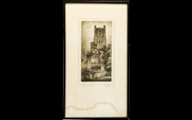 Featherstone Robson (British 1880-1936) Artist Signed Etching 'Ely Cathedral' Framed and glazed 9 x