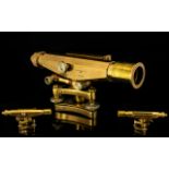 Lacquered Brass Surveyors Level Marked to side - 46902, Stanley, London, Made In England.