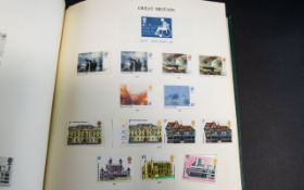 Stamp Interest - Green spring back windsor Great Britain volume 2 stamp album largely full contains