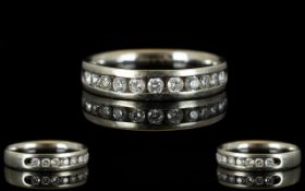 9ct Gold Diamond Eternity Ring Eleven diamonds channel set, fully hallmarked,