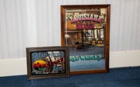 A Pair Of Pub/ Advertising Mirrors The largest for Louisiana Belle Rye Whisky,