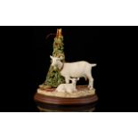 Border Fine Arts Figure Group 'Pick Of The Crop' Depicting Billy goat with kid and obelisk of