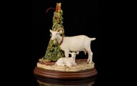 Border Fine Arts Figure Group 'Pick Of The Crop' Depicting Billy goat with kid and obelisk of