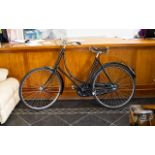 Early 20th Century Bicycle Recently powder coated in black with red and gilt pinstripe to frame.