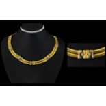 Bvlgari - Wonderful Iconic Ladies 18ct Two Tone Gold Necklace, Excellent Design. Marked 18ct. c.