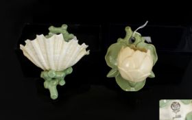 Royal Worcester Naturalistic Wall Sconce In The Form Of A Shell Nestled Amongst Kelp Circa 1870's