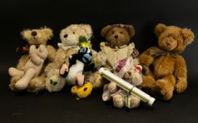 Collection Of Modern Teddy Bears, To Include A Russ "Geoffrey" BearBoyds Bear,
