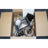 A Mixed Collection Of Plated Items To include etched teapot, kettle, boxed Arthur Price cutlery,