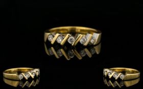 18ct Gold And Diamond Eternity Ring Set with five round modern brilliant cut diamonds,