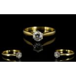 18ct Gold Single Stone Diamond Dress Ring, Fully Hallmarked for 18ct.