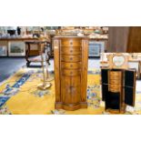 Floor Standing Jewellery Cabinet Slim cabinet with floral decoration to outer,