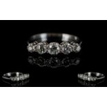 18ct White Gold 5 Stone Diamond Ring. The Old Cut Diamonds of Good Colour / Clarity, Est Diamond