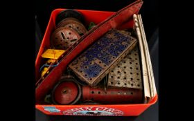 A Small Quantity Of Playworn Meccano All pieces in as found condition,