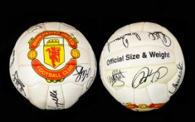 Manchester United Interest Signed Official Club Football Handsewn ball bearing the club insignia