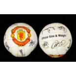 Manchester United Interest Signed Official Club Football Handsewn ball bearing the club insignia