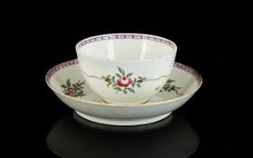 18th Century New Hall Tea Bowl And Saucer Of typical form,