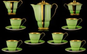 Carlton Ware Art Deco Part Coffee Service Comprising coffee pot, milk jug, sucrier - (slight damage,