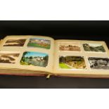 Late 19th /Early 20th Century Postcard Album Containing Approx 462 Mixed Cards Mostly 20th Century