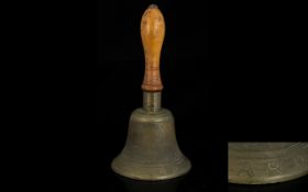 Military Interest A.R.P Bell comprising oak handle and bronze bell, impressed A.R.