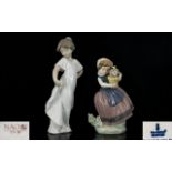 Lladro Handpainted Porcelain Figures. Comprises: 1. 'Spring is Here' Model No. 5223. Issued 1984-