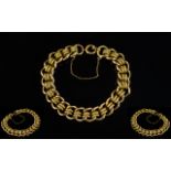 Antique Period 9ct Gold Bracelet - heavy and attractive, curb and rope twist bracelet.