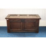 Late 17th/Early 18th Century Panelled Oak Coffer.