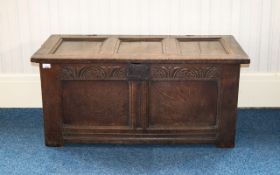 Late 17th/Early 18th Century Panelled Oak Coffer.