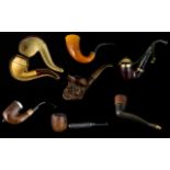 A Good Collection of Assorted Antique Gentleman's Tobacco Pipes ( 7 ) Seven In Total.