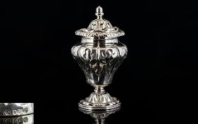 Early Victorian Period Fine Quality - Solid Silver Spice Sifter of Very Pleasing Form with Acorn