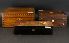 A Victorian Walnut Writing Slope Of Typical form and small proportion.