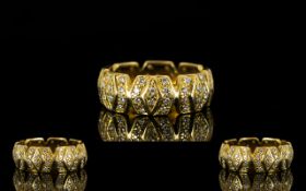 18ct Gold Fancy Full Eternity Diamond Ring Set with approx 80 round brilliant cut diamonds,