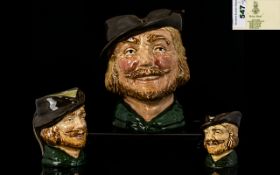 Royal Doulton Trio of Hand Painted Character Jugs (3) 1 Robin Hood large D6205 designer Harry Fenton