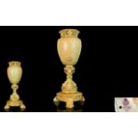 Royal Worcester Very Nice Quality Reticulated Masks Top - Blush Ivory Dolphins - Pedestal Vase.
