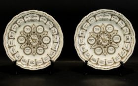 Spode Earthenware 'The Service of Passover' (2) Two Plates used for the pesach sader service.